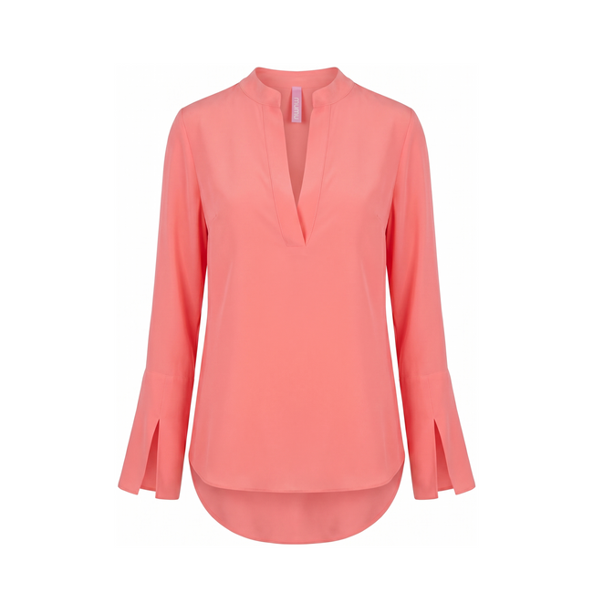 Capri-Bluse aus 100% reiner Crêpe de Chine-Seide