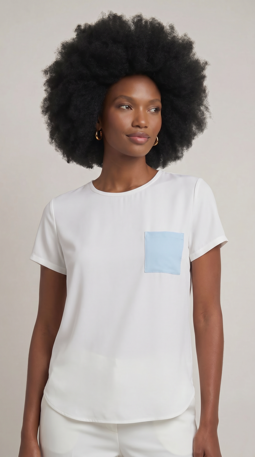 T-Shirt London aus 100 % reiner Crêpe de Chine Seide