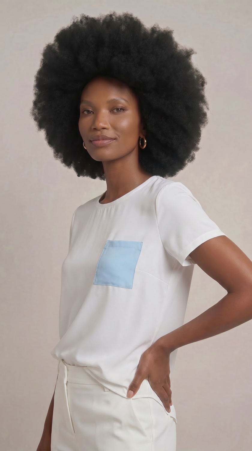 T-Shirt London aus 100 % reiner Crêpe de Chine Seide